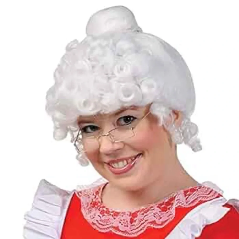 Mrs. Claus White Wig NEW Christmas Halloween costume